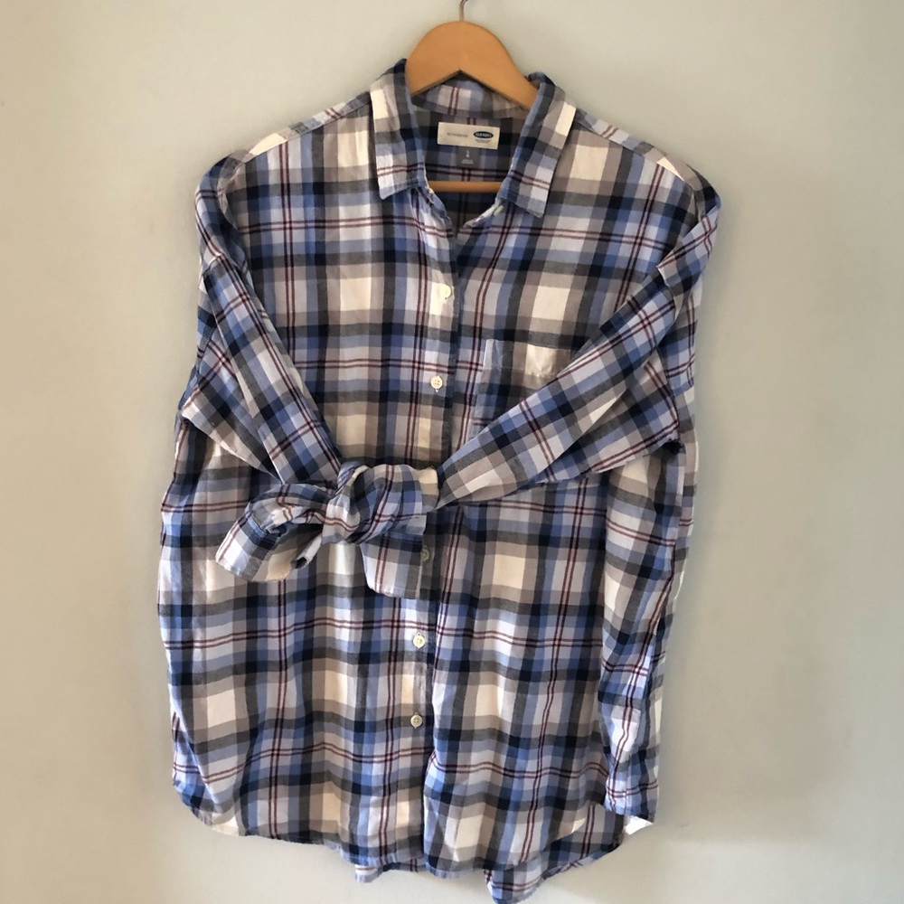 Soft flannel blue plaid shirt